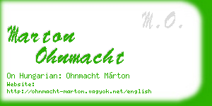 marton ohnmacht business card